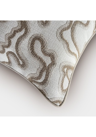 "curve" Dokulu Desenli Kırlent - 45x45 Vizon - Bej