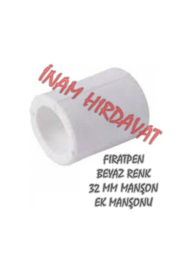 Manşon - 32 Mm Firatpen Beyaz Renk Ek Manşonu - Pprc