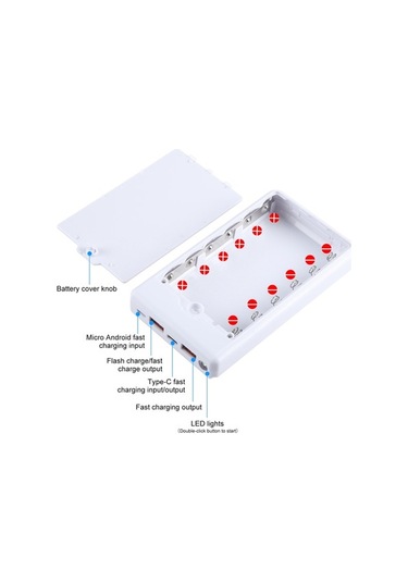 Xianwen Haweel Dıy 6 X 18650 24w Hızlı Şarj Güç Bankası Kutusu Renkli