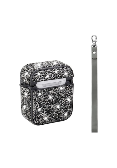 Apple Airpods Zore Airbag 45 Bilek Askı Aparatlı Simli Şeffaf Kılıf Gold