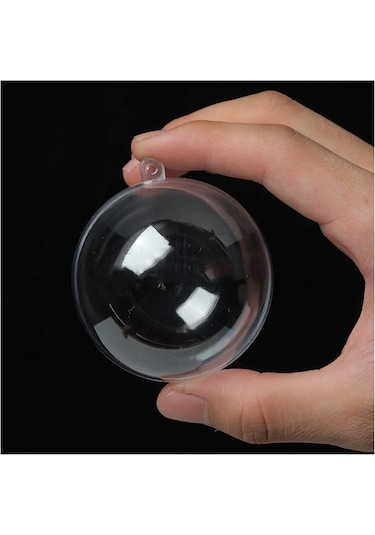 Şeffaf Mika Küre - 3 Adet Asılabilir Plastik Top - 6 cm