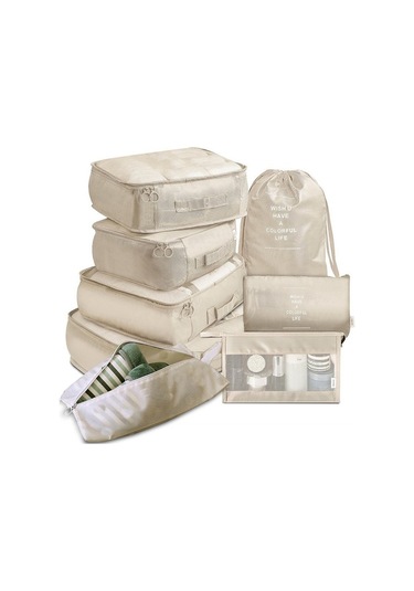 Agoodshop Adet Seyahat Saklama Çantası Seti Saklama Kutusu Taşınabilir Bagaj Saklama Çantası Elbise A Ahşap