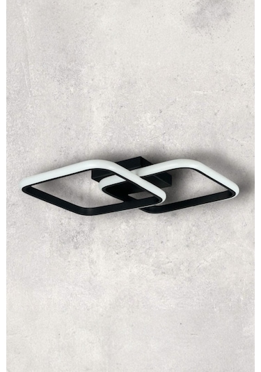 Kira Modern Tasarım Siyah Renk Salon - Mutfak - Hol Beyaz Led... Siyah