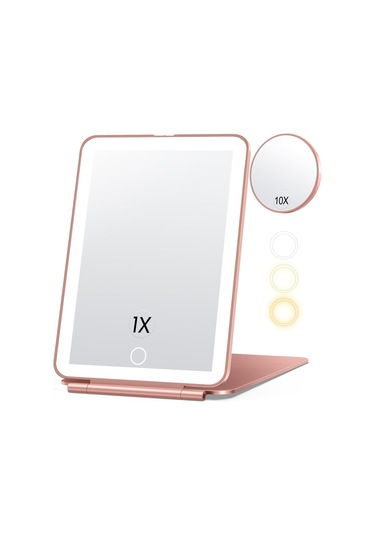 Valkyrie Katlanabilir Led Işıklı Makyaj Aynası Pembe