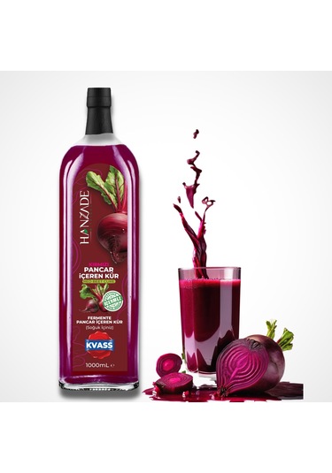Hanzade Bitkisel Pancar Kvass Kırmızı Pancar Kür Cam 1 L