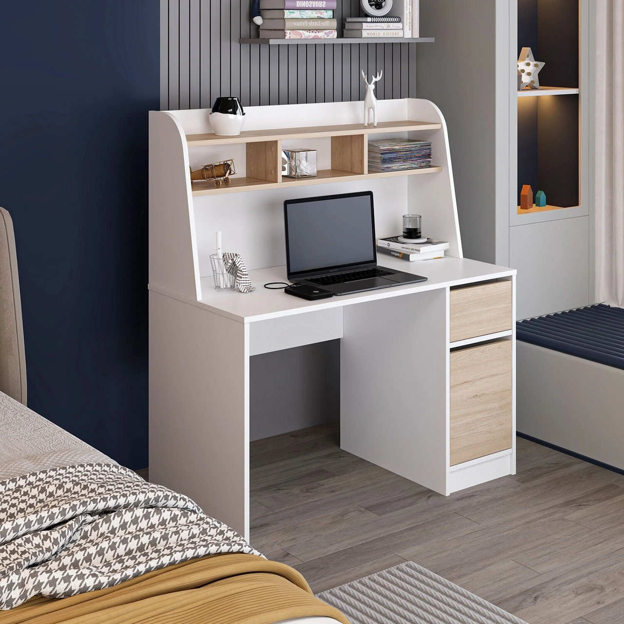 Orina Çalışma Masası - Beyaz/derin Sepet Çok Renkli