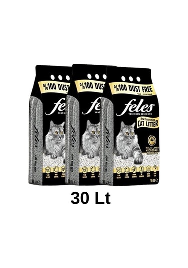 Feles Tozsuz Topaklaşan Kedi Kumu 3 x 10 L