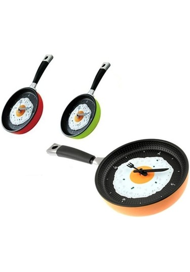 Mobgift Tava Konseptli Duvar Saati Turuncu