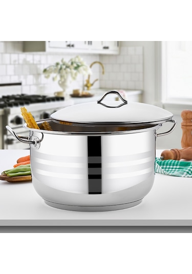 Gülsan 38 Cm Mega Battal Derin Tencere 18/10 Çelik 1112