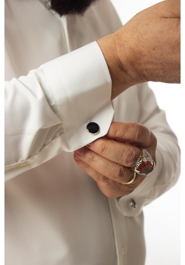 Krem Ekstra Büyük Yaka 4 Drop Rahat Kesim Micro Kumaş Kol Düğmeli Regular Fit Erkek Gömlek - 189-10-dc24w 001