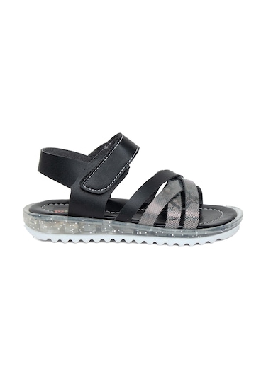 Minican Şa P K 011 Patik Kız Çocuk Düz Sandalet Siyah Siyah