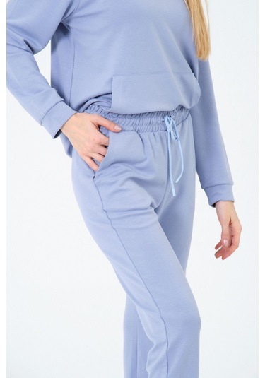 Kadın Yumuşak Kumaş Kapşonlu Eşofman Takımı Çok Renkli