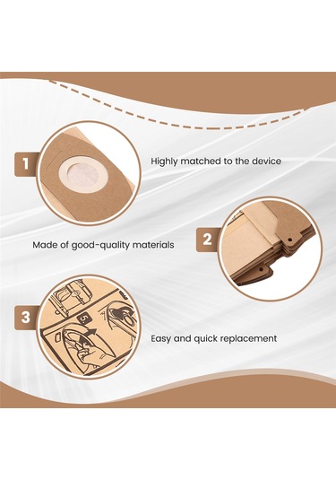 Leasetake 10 Adet Vakum Filtresi Toz Torbası Toplama Çöp Torbası 6.904-322.0 Karcher A2004 Wd2 Elektrikli Süpürge Parçaları İçin Vakum Torbaları