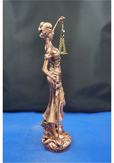 Themis Adalet Tanrıçası Heykeli 32 Cm Avukatlar İçin Dekoratif Biblo, Ev & Ofis Aksesuarı Bakır