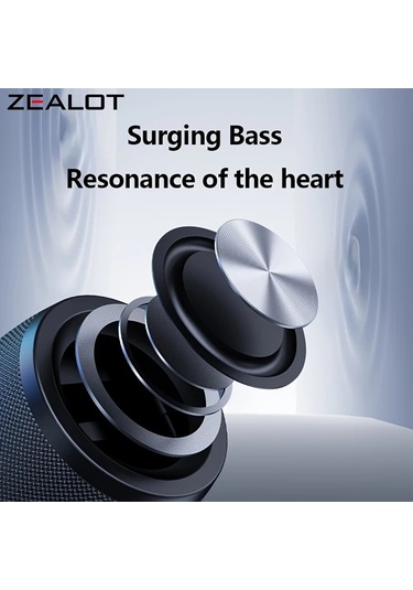 Xuweiwei Zealot S32 5w Kablosuz Hoparlör Black Kompakt Tasarım Çift Mikrofon Berrak Ses Güçlü Bass Tws Çift Eşleme 1800mah Pil 12 Saat Çalma