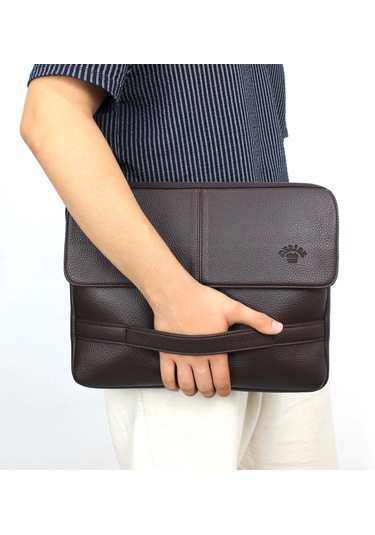 Unisex Kahverengi 12 & 13 Inç, Evrak Laptop Ve Dosya Çantası Kahverengi