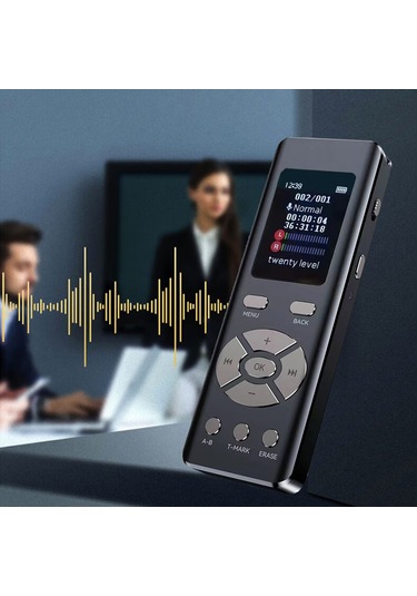 Singree V03 Renkli Ekranlı Yüksek Hassasiyetli Dijital Ses Kaydedici, Mp3 Çalar, 8gb Dahili Hafıza, Usb-c Bağlantı