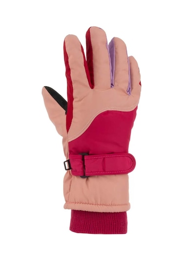 Kitti 422-9 Kız Çocuk Su Geçirmez Kar Kayak Eldiveni Pudra