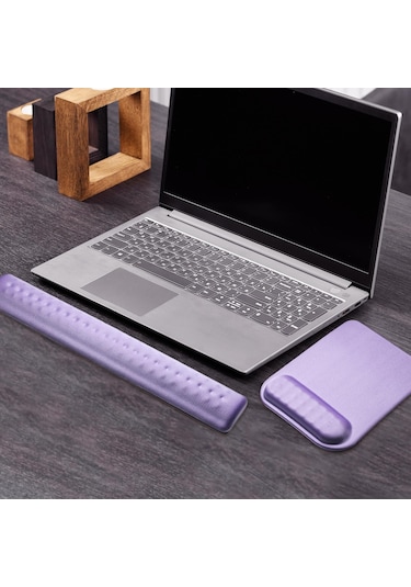 Suntek Klavye Mouse Pad Bilek Desteği Fareler Masaüstü Mor