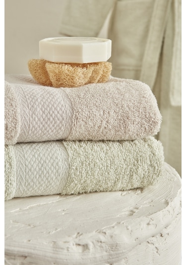 Karaca Home Sarah Anderson 4 Parça Aile Banyo Seti Yeşil-bej 160.22.08.0061 Yeşil