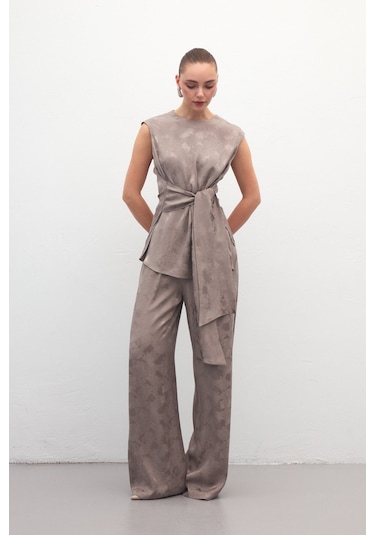 Sateen Camila Pantolon - Vizon-137189 Vizon