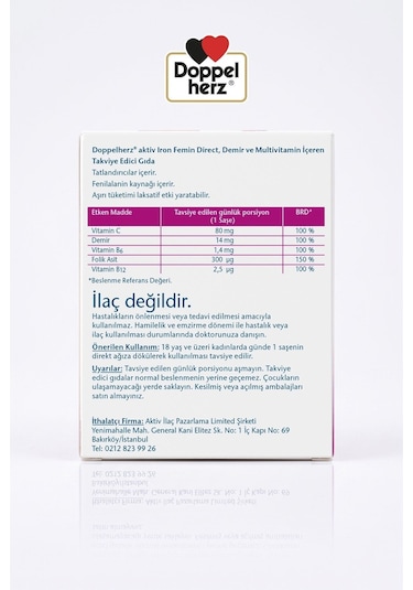 Doppelherz Aktiv Iron Femin Direct 20 Saşe