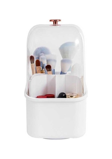 Novahub Döndürülebilir Mutfak Kozmetik Kutusu Beyaz Kare Beyaz