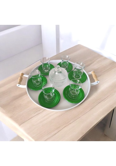 Çay Tabağı-bardak Altlığı-metal Yeşil Çay Tabağı-paslanmaz K Yeşil