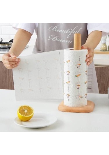 Ranyeek Ahşap Kağıt Rulo Tutucu - 6 Tırnaklı Ahşap Organizer, Bardak Ters Saklama Ve Suaklama Özelliği İle Ev Dekorasyonu Diğer