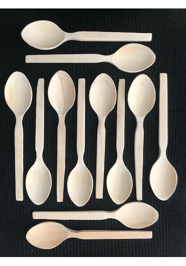 Ahşap Kaşık 27 Cm Tahta Kaşık 12 Adet