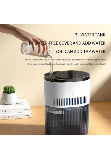 Xuweiwei Usb İle Çalışan Siyah Beyaz Renk Hava Temizleyici Üçlü Alerjen Polen Hepa Filtre Aromaterapi Kutusu Ev Ofis Yatak Odası İçin