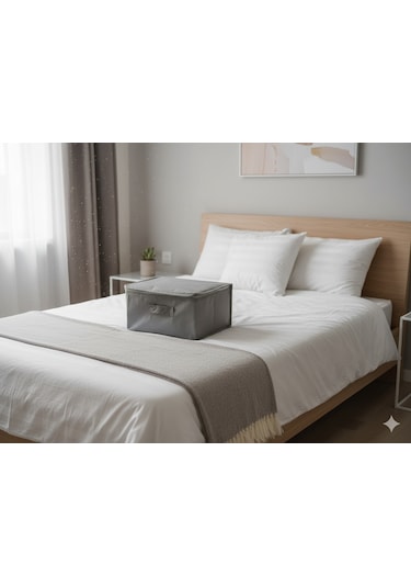 Gri Çorap Hurcu Çok Amaçlı Dolap Içi Ve Çekmece Içi Düzenleyici 29x24x17 Cm Gri