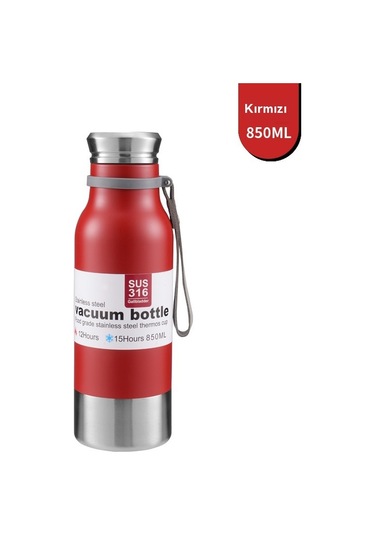 316 Paslanmaz Çelik Termos Bardak,850ml Kırmızı