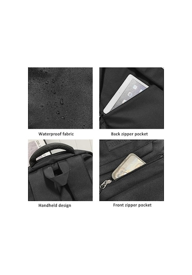 Novahub Oxford Bez Basit Seyahat Sırt Çantası Düz Renk Ortaokul Öğrencileri Okul Çantası 45x31x18cm Siyah, Küçük Boy Siyah