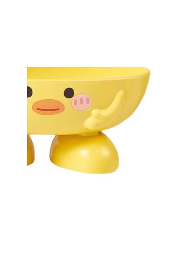 Çocuklar İçin Ördek Sabun Kutusu Karikatür Sevimli Hızlı Kuruyan Yükseltilmiş Sabunluk Çoklu Drenaj Delikleri İle Sarı