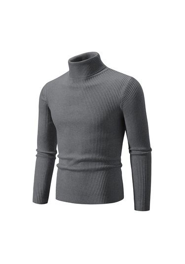 Koyu Kahverengi 2023 Sonbahar/kış Yeni Erkek Altlığı Yüksek Polo Yaka Örgü Düz Renkler Kazak Erkek Altlığı Koyu Kahverengi