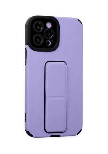 Apple, Uyumlu iPhone 12 Pro Max Kılıf Mega Standlı Silikon - Lila