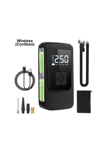 Xuweiwei Dylm Siyah Kablosuz Tasinabilir Lastik Sisirici Dijital Ekranli Usb Sarj Edilebilir Hava Kompresoru Araba Bisiklet Motosiklet Icin