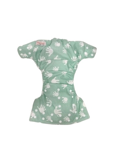 Baby Ybb Yıkanabilir Bebek Bezi Cepli Su Yeşili El Desen 3kg-12kg Standart