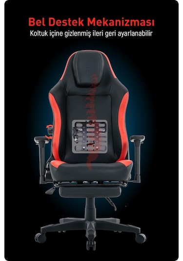 Fashcolle Globe Pro Black-red Oyuncu Koltuğu Siyah - Kırmızı