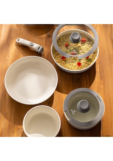 Emsan Easy Click 9 Parça Tencere Seti Gri