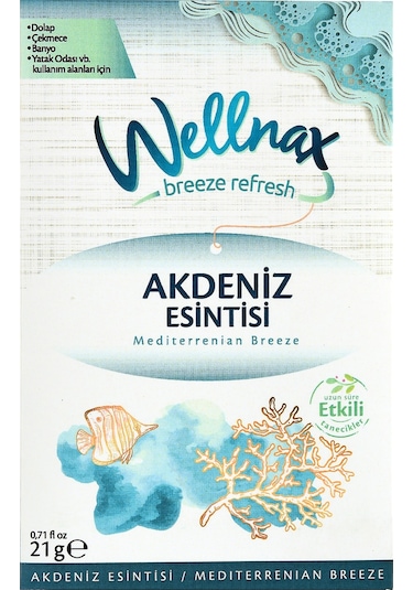 Wellnax Dolap ve Çekmece Kokusu Akdeniz Esintisi Kesesi 5 x 21 G
