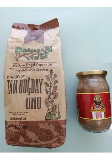 Doğalsan Kardeun Tam Buğday Unu 1 KG + Atışeri Keçiboynuzu Unu  200 G