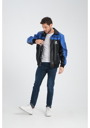 Rocqerx R-2384 Garni Nakış Detaylı Astarlı Deri Mont Saks