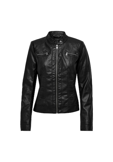 Only 15081400 Onlbandıt Faux Leather Bıker Black Kadın Deri Mont Siyah