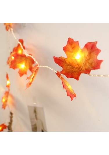 Yaozixa 4m 40 Led Akşamcıklı Maple Yapraklı Işık Zinciri, Pil Beslemeli Pil Yok , Ip43 Su Geçirmez, Dışarı-içeri Dekorasyon, Sabit Ve Yanıp-sönen Mod Diğer