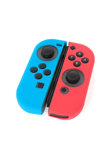 Beboncool Nintendo Switch Oled Joy Con Silikon Kılıf Kırmızı - Mavi