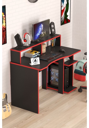 Ada Oyuncu Masası Gamer Masası 120x60 Cm Siyah
