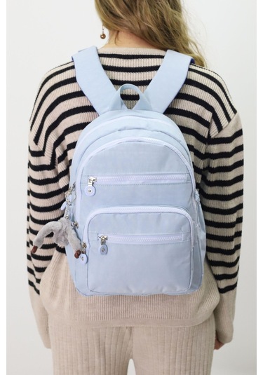 Sevimli Peluş Figürlü Günlük Kadın Sırt Çantası Şık, Kullanışlı, Okula Ve Seyahate Uygun Buz Mavisi