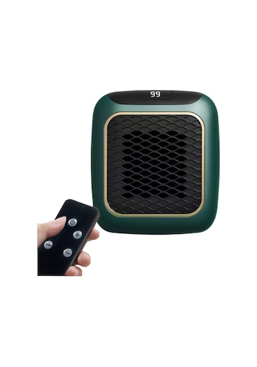 Ikkb Yeni Model Ev Ofis Mini Akıllı Sabit Sıcaklık Duvara Monte Kare Uzaktan Kumandalı Sıcak Hava Isıtıcı Yeşil